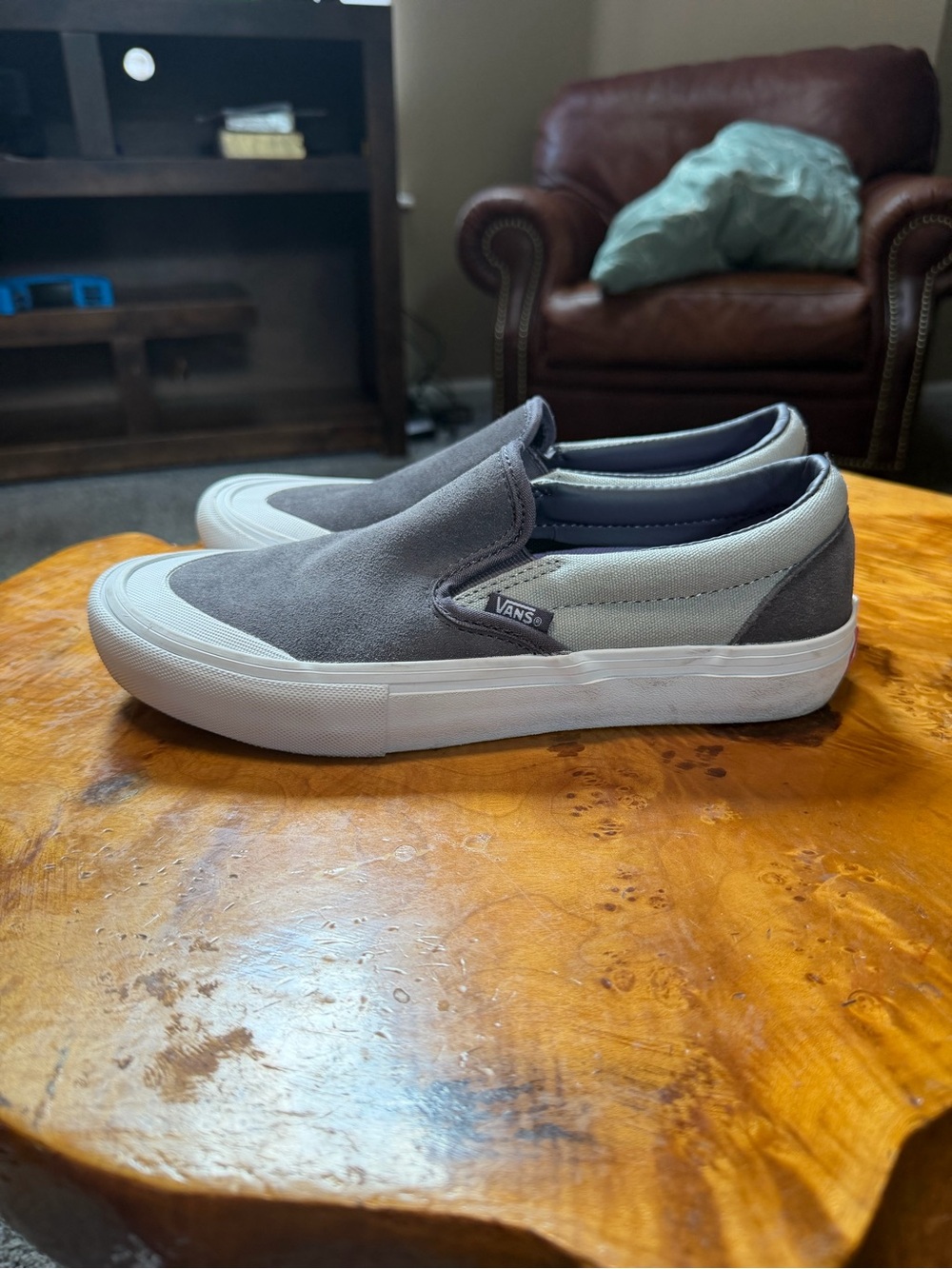 Vans Slip-On Pro Periscope Drizzle Grey Skate Shoes Men Size 7 / Women Size 8.5